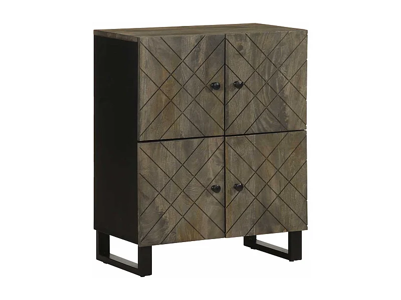 Credenza | Buffet | Armadio Nera 60x33x75 cm in Legno Massello di Mango