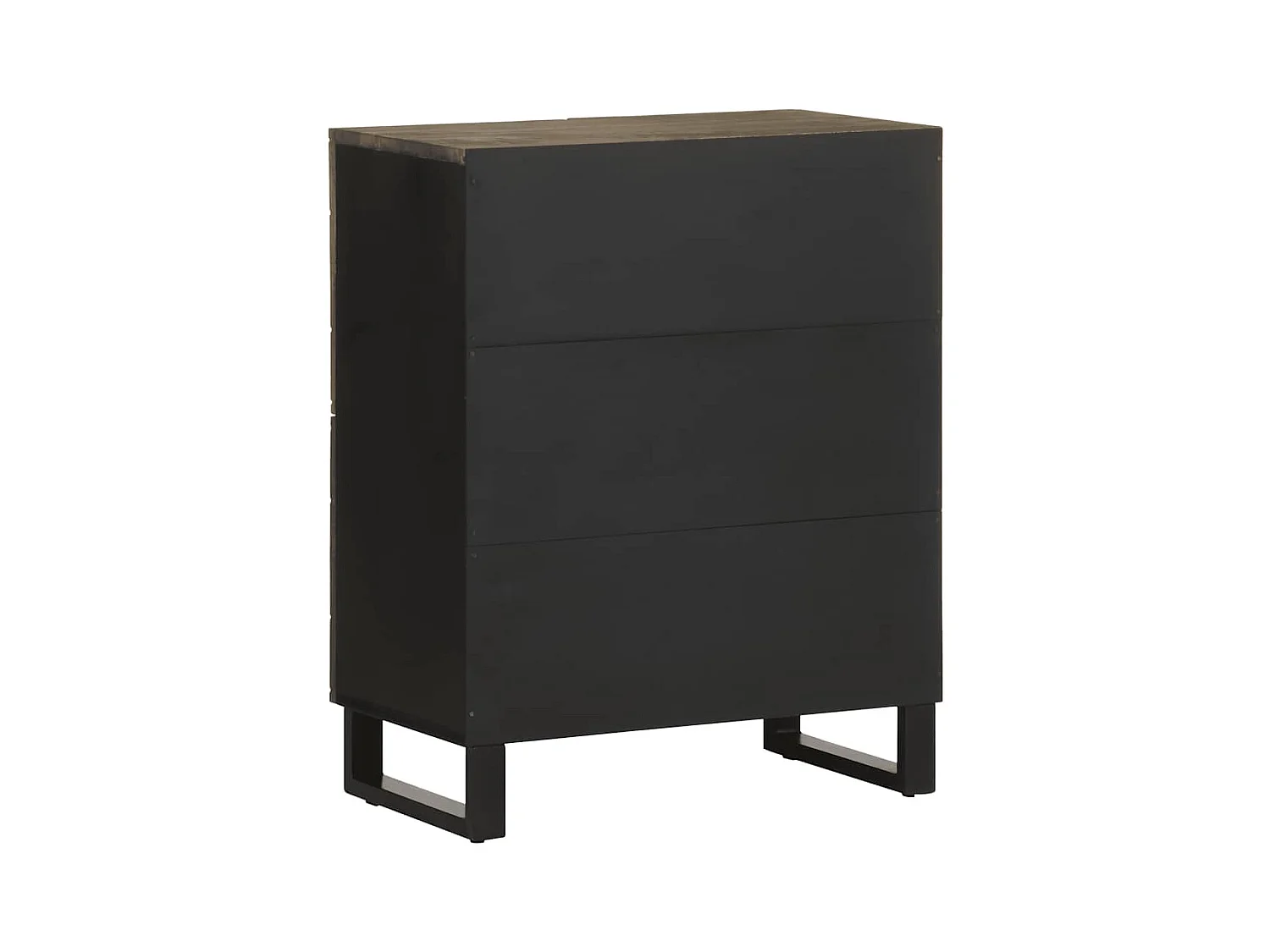 Buffet | Bahut | Meuble de rangement noir 60x33x75 cm bois massif de manguier