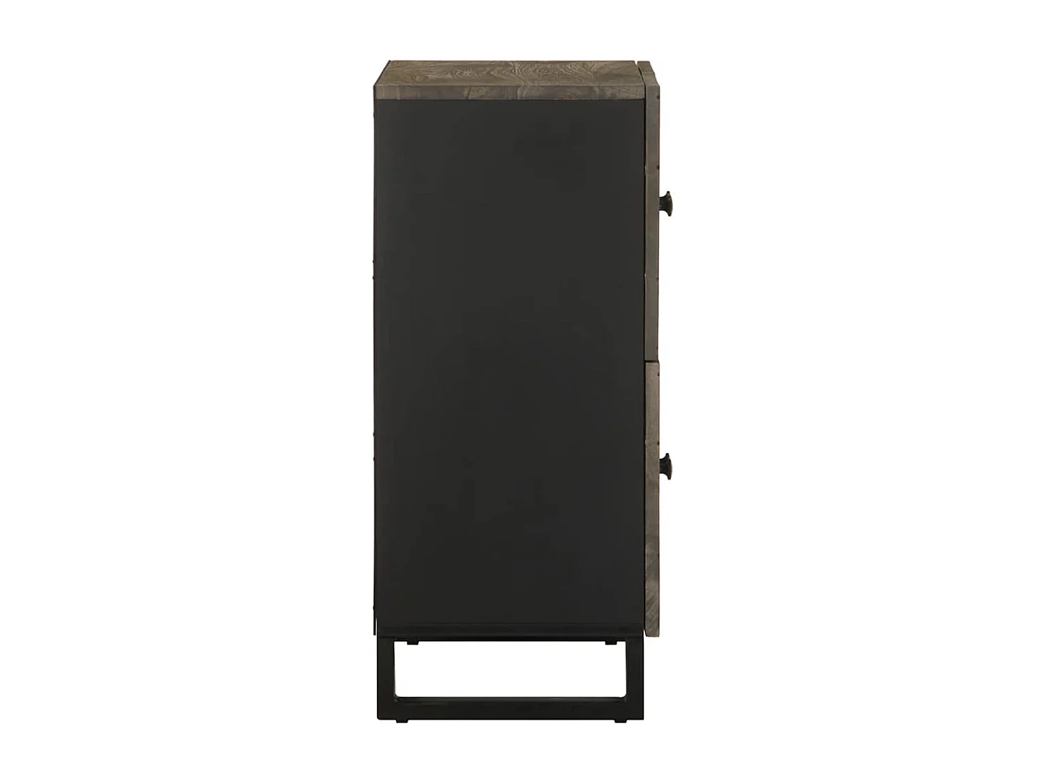 Buffet | Bahut | Meuble de rangement noir 60x33x75 cm bois massif de manguier