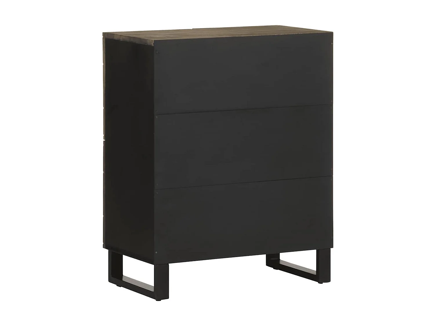 Buffet | Bahut | Meuble de rangement noir 60x33x75 cm bois massif de manguier