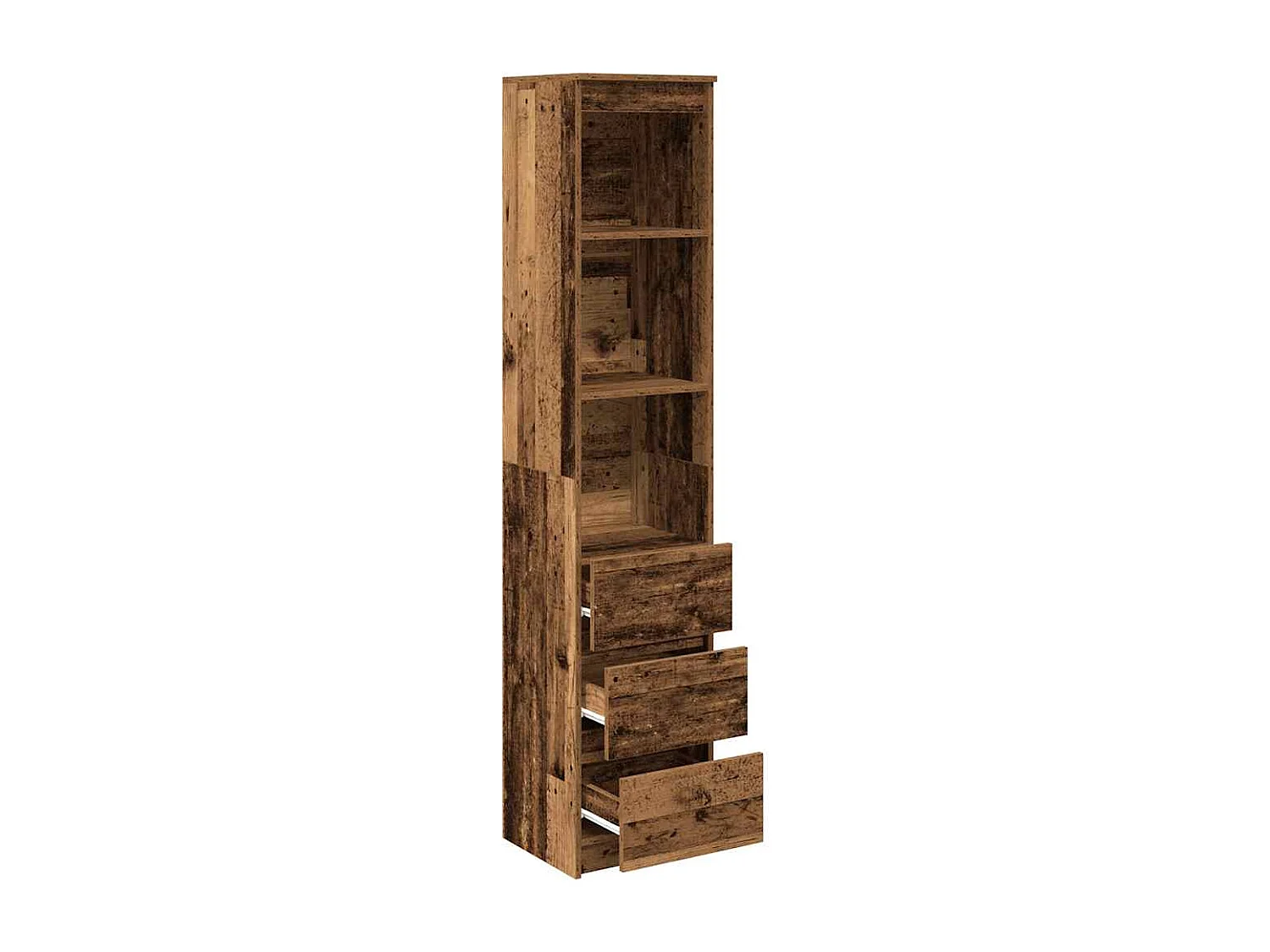 Buffet | Commode à tiroir | Meuble de rangement haut 37,5x35x180 cm vieux bois bois d'ingénierie