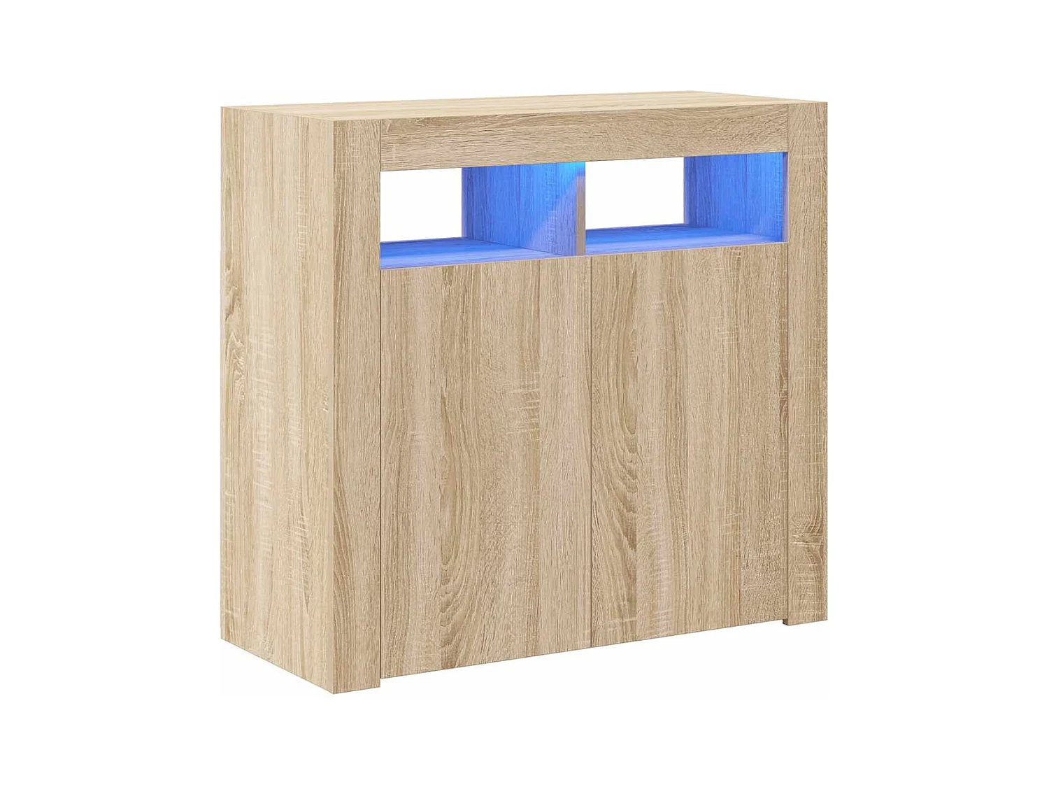 Buffet | Bahut | Meuble de rangement avec lumières LED chêne sonoma 80x35x75 cm