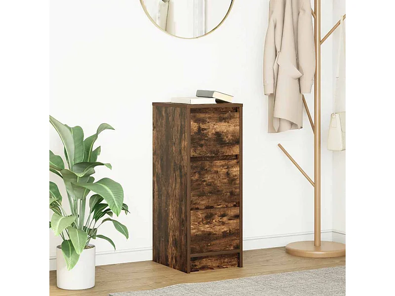 Credenza | Buffet | Armadio Rovere Fumo 29,5x34x76 cm in Legno Multistrato