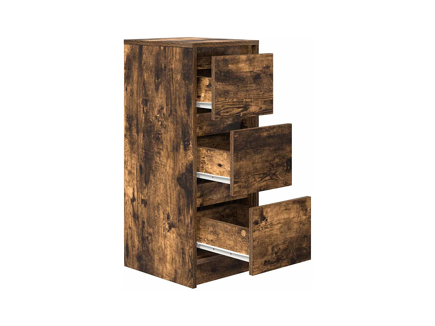 Buffet | Commode à tiroir | Meuble de rangement chêne fumé 29,5x34x76 cm bois d'ingénierie