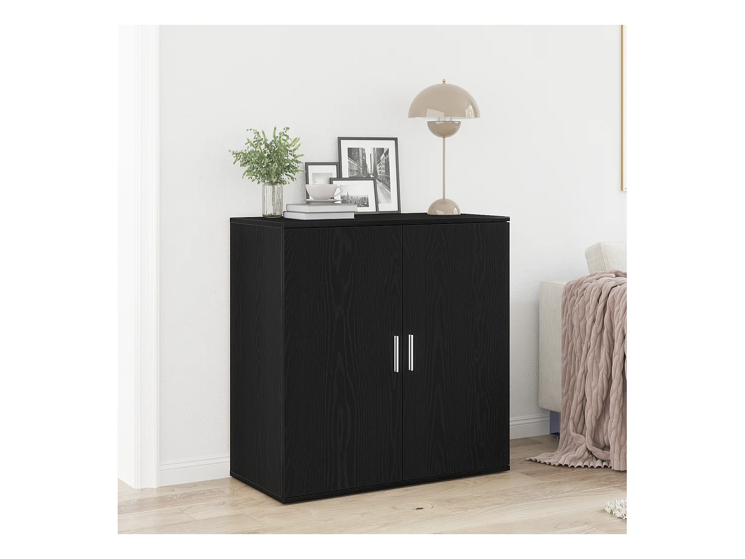 Buffet | Bahut | Meuble de rangement latéral Chêne noir 79x38x80 cm Bois d'ingénierie