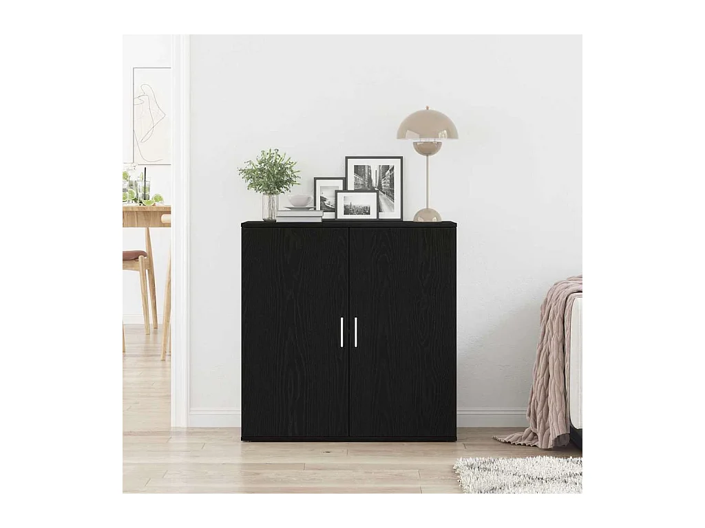 Buffet | Bahut | Meuble de rangement latéral Chêne noir 79x38x80 cm Bois d'ingénierie