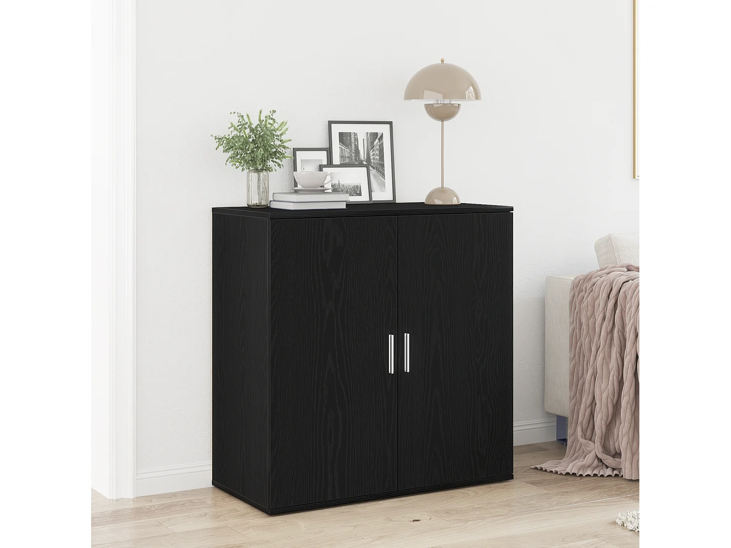 Buffet | Bahut | Meuble de rangement latéral Chêne noir 79x38x80 cm Bois d'ingénierie