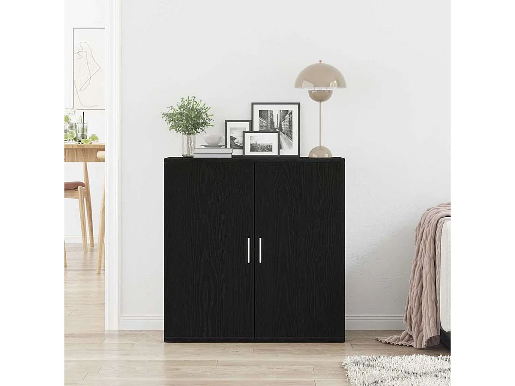Buffet | Bahut | Meuble de rangement latéral Chêne noir 79x38x80 cm Bois d'ingénierie