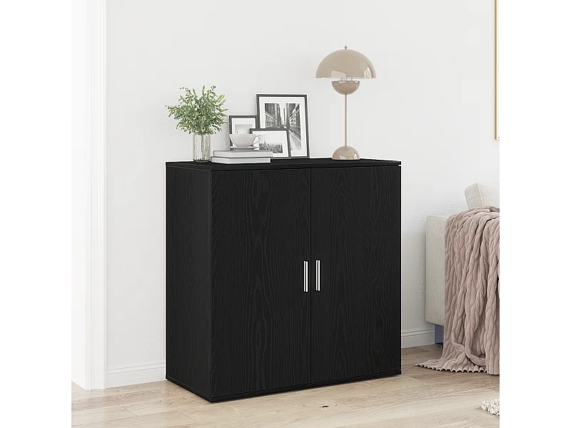 Buffet | Bahut | Meuble de rangement latéral Chêne noir 79x38x80 cm Bois d'ingénierie