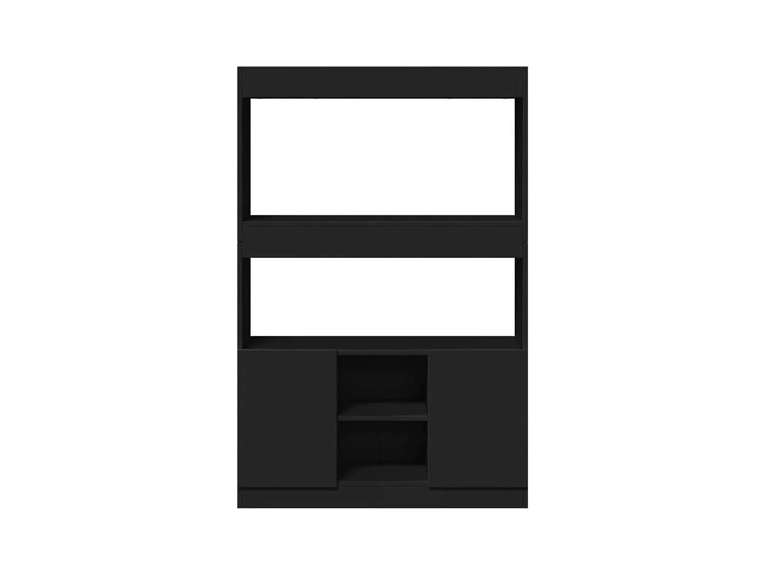 Credenza | Buffet | Armadio Nera 92x33x140 cm in Legno Multistrato