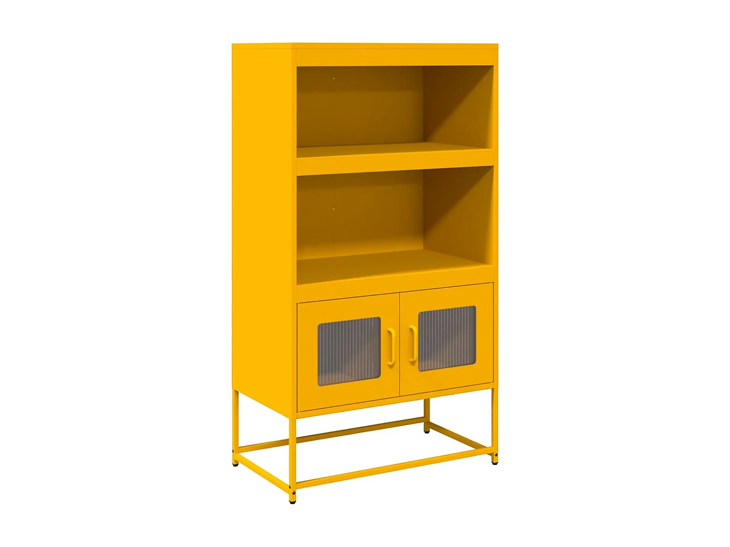 Credenza | Buffet | Armadio Giallo Senape 68x39x123 cm in Acciaio