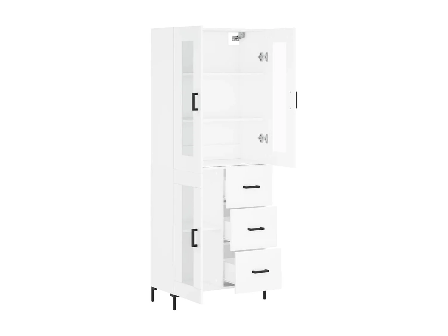 Buffet | Bahut | Meuble de rangement haut Blanc 69,5x34x180 cm Bois d'ingénierie