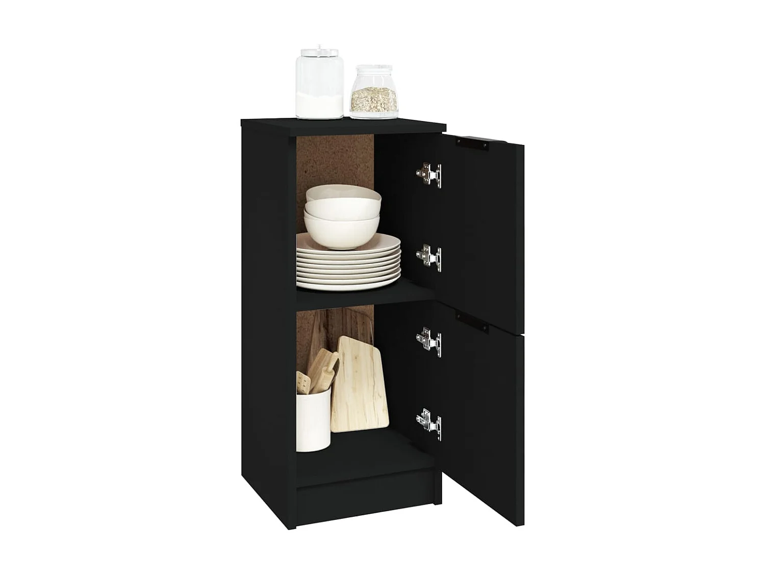 Credenze | Buffet | Armadi 2 pz Nere 30x30x70 cm in Legno Multistrato