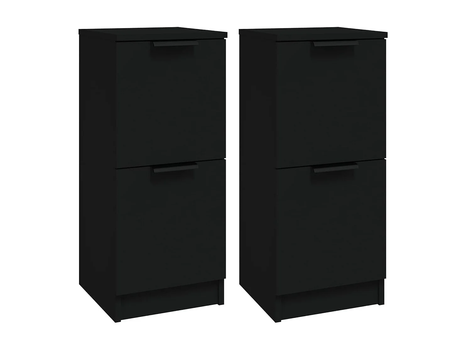 Buffets | Bahuts | Meuble de rangement 2 pcs noir 30x30x70 cm bois d'ingénierie