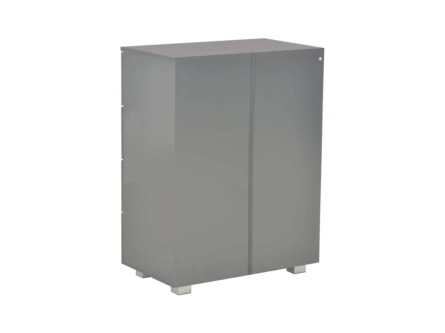 Credenza | Buffet | Armadio Grigio Lucido 60x35x80 cm in Legno Multistrato