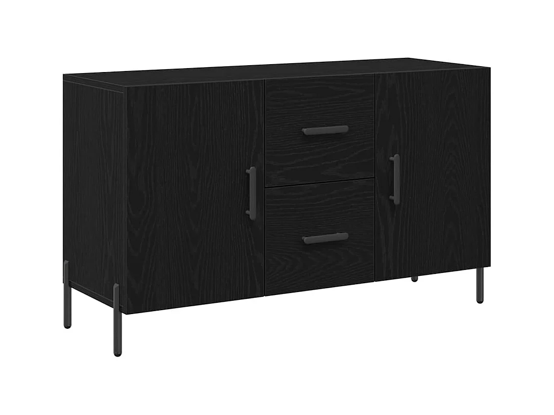 Sideboard | Credenza | Armadio Nero Rovere 100x36x60 cm Legno ingegnerizzato