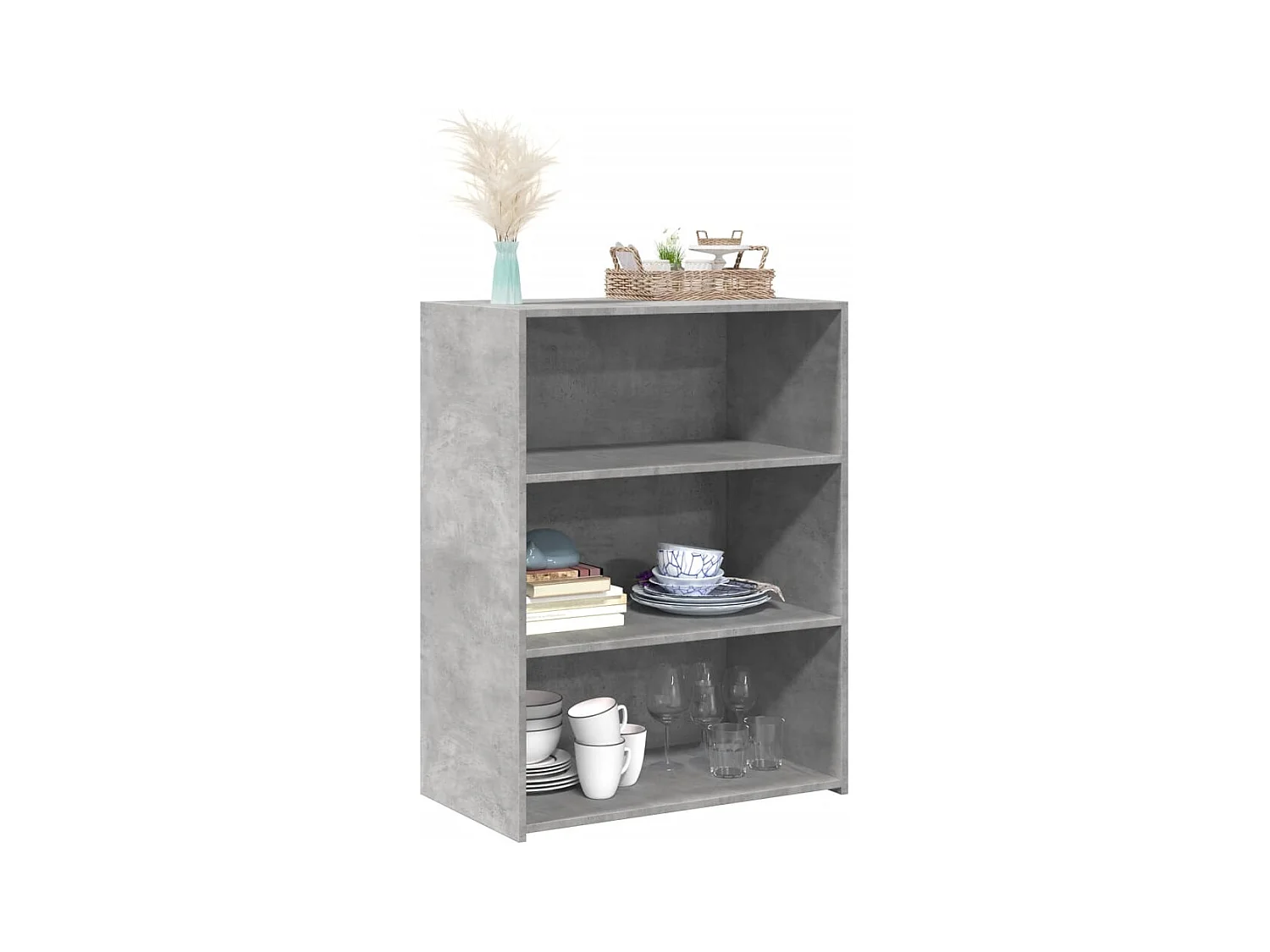 Credenza | Buffet | Armadio Grigio Cemento 70x41x93 cm in Legno Multistrato
