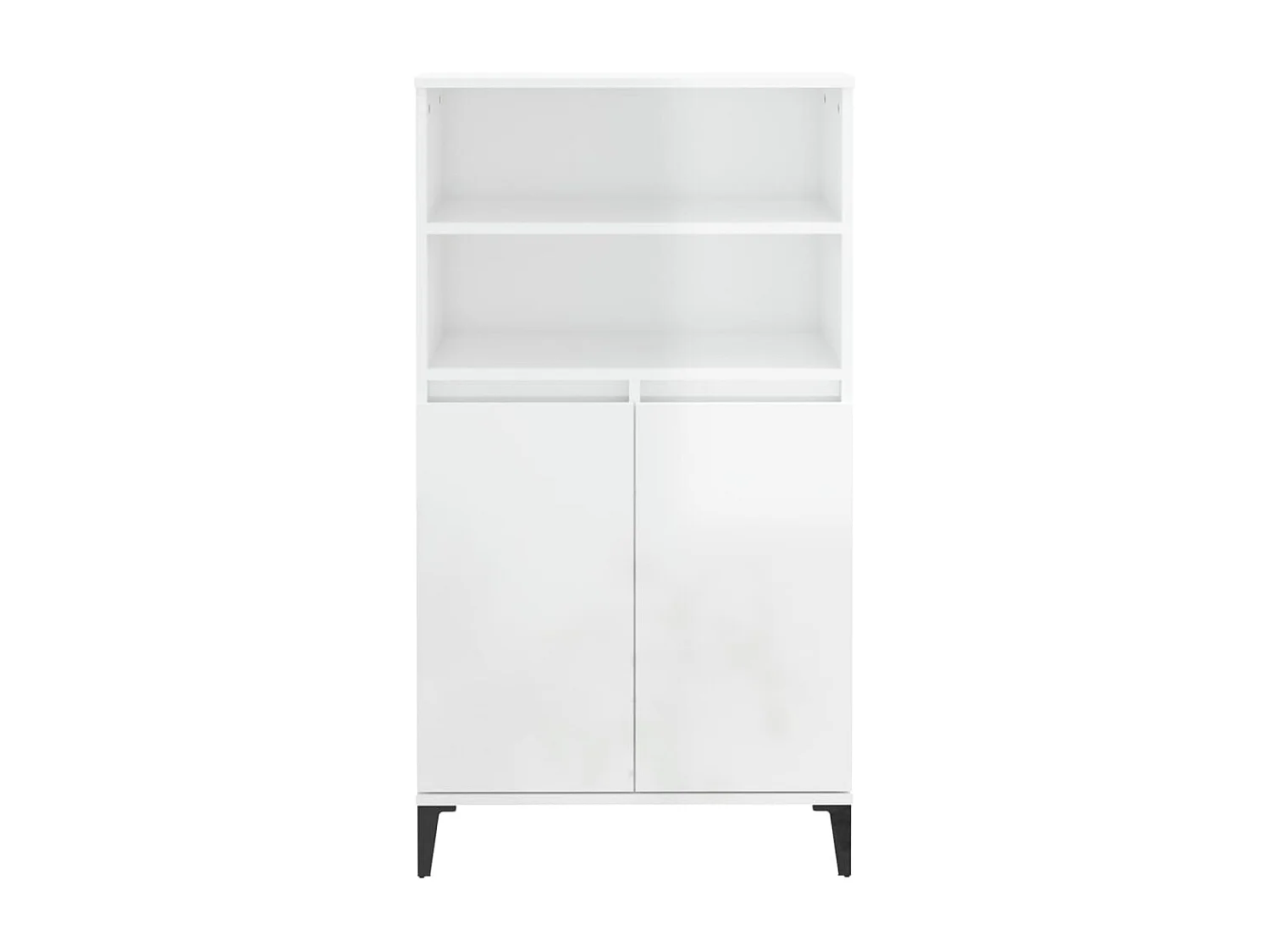 Credenza | Buffet | Armadio Bianco Lucido 60x36x110 cm in Legno Multistrato
