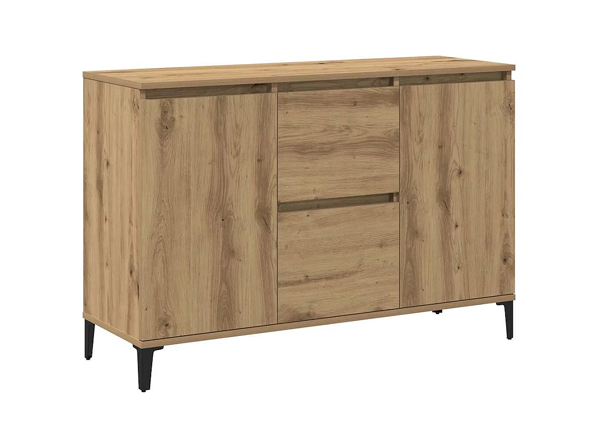 Buffet | Bahut | Meuble de rangement chêne artisanal 102x35x70 cm bois d'ingénierie