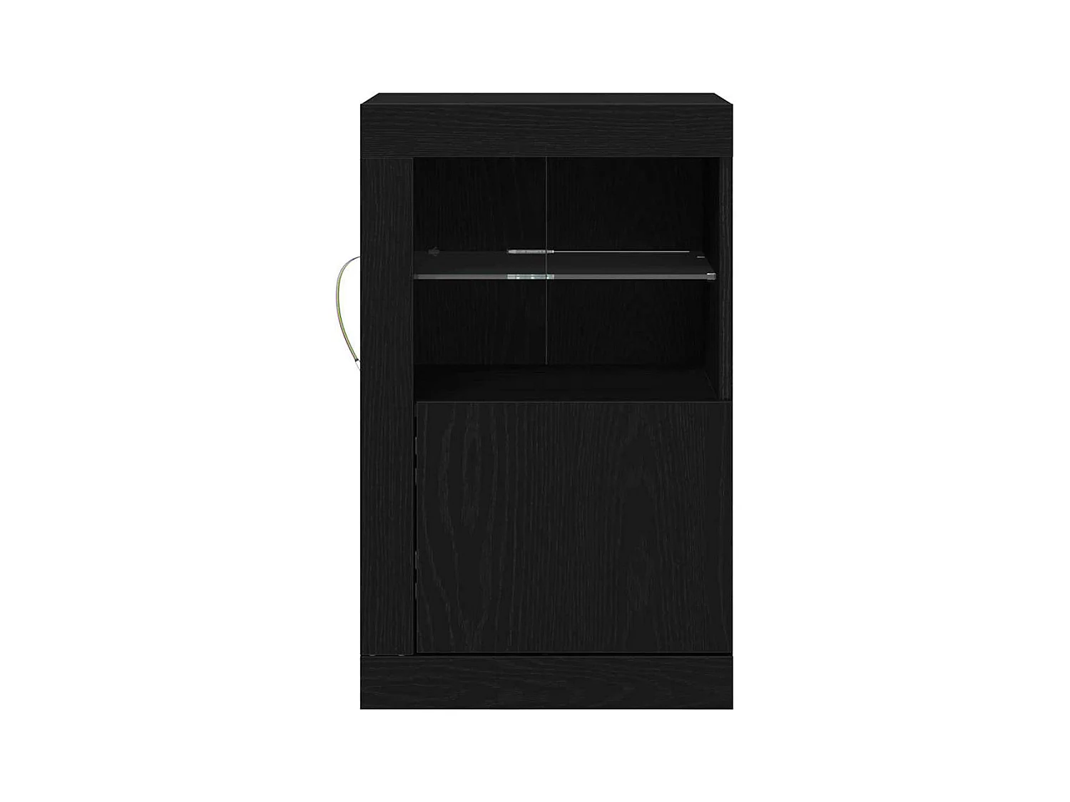 Sideboard | Credenza | Armadio con Luci LED Rovere Nero 41x37x67 cm