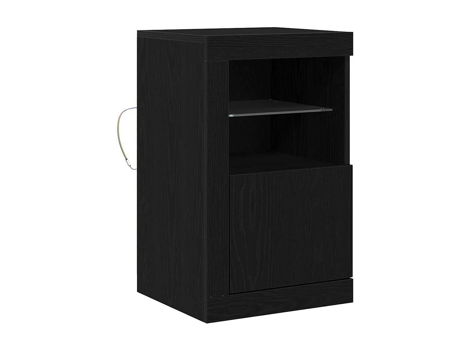 Buffet | Bahut | Meuble de rangement avec lumières LED Chêne noir 41x37x67 cm