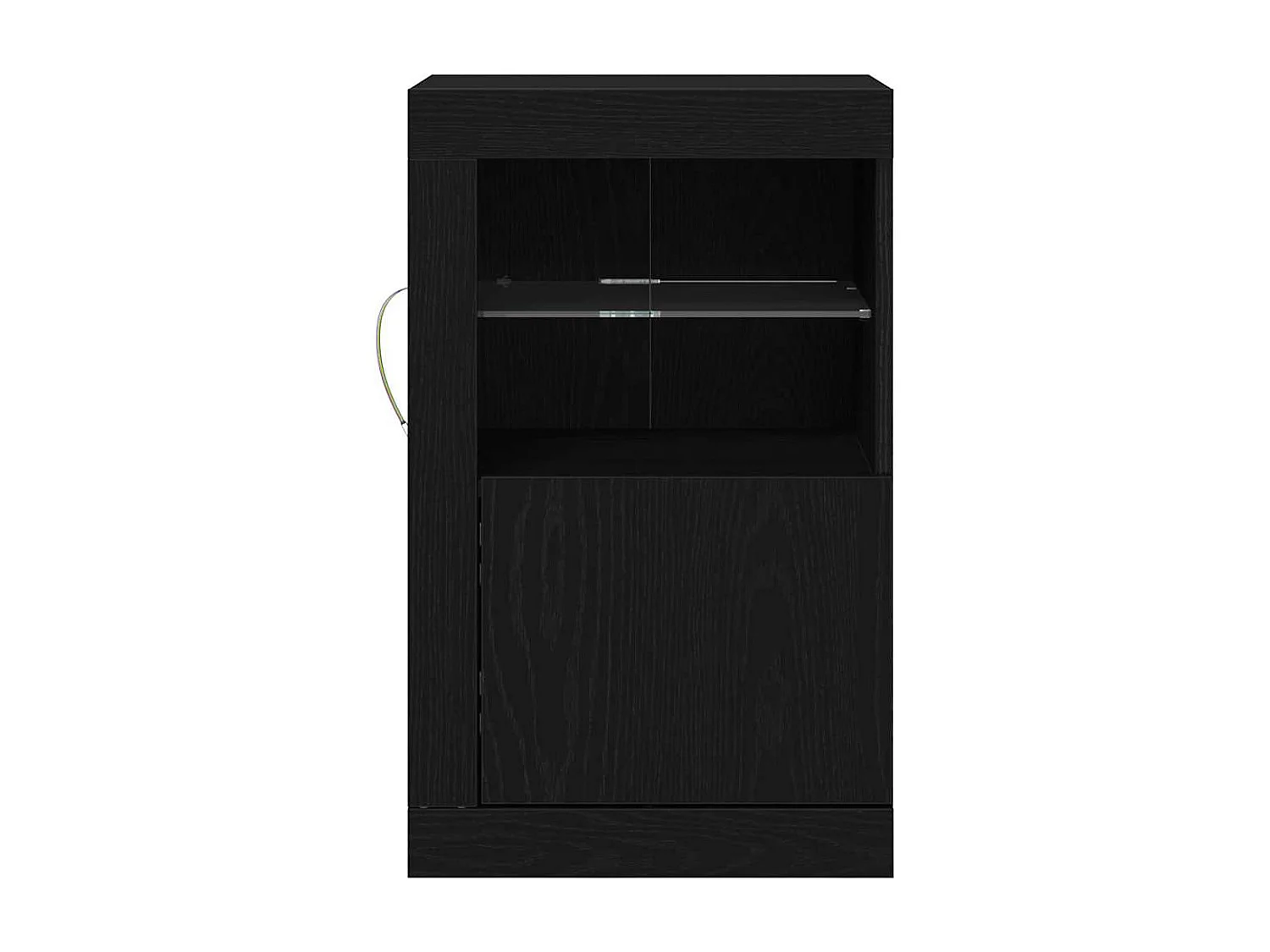 Buffet | Bahut | Meuble de rangement avec lumières LED Chêne noir 41x37x67 cm