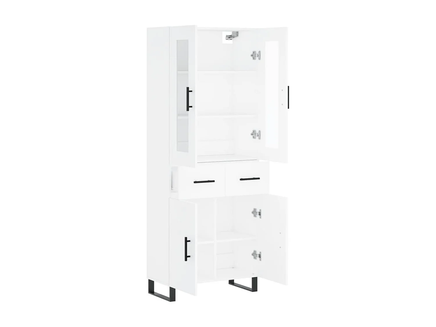 Buffet | Bahut | Meuble de rangement haut Blanc 69,5x34x180 cm Bois d'ingénierie