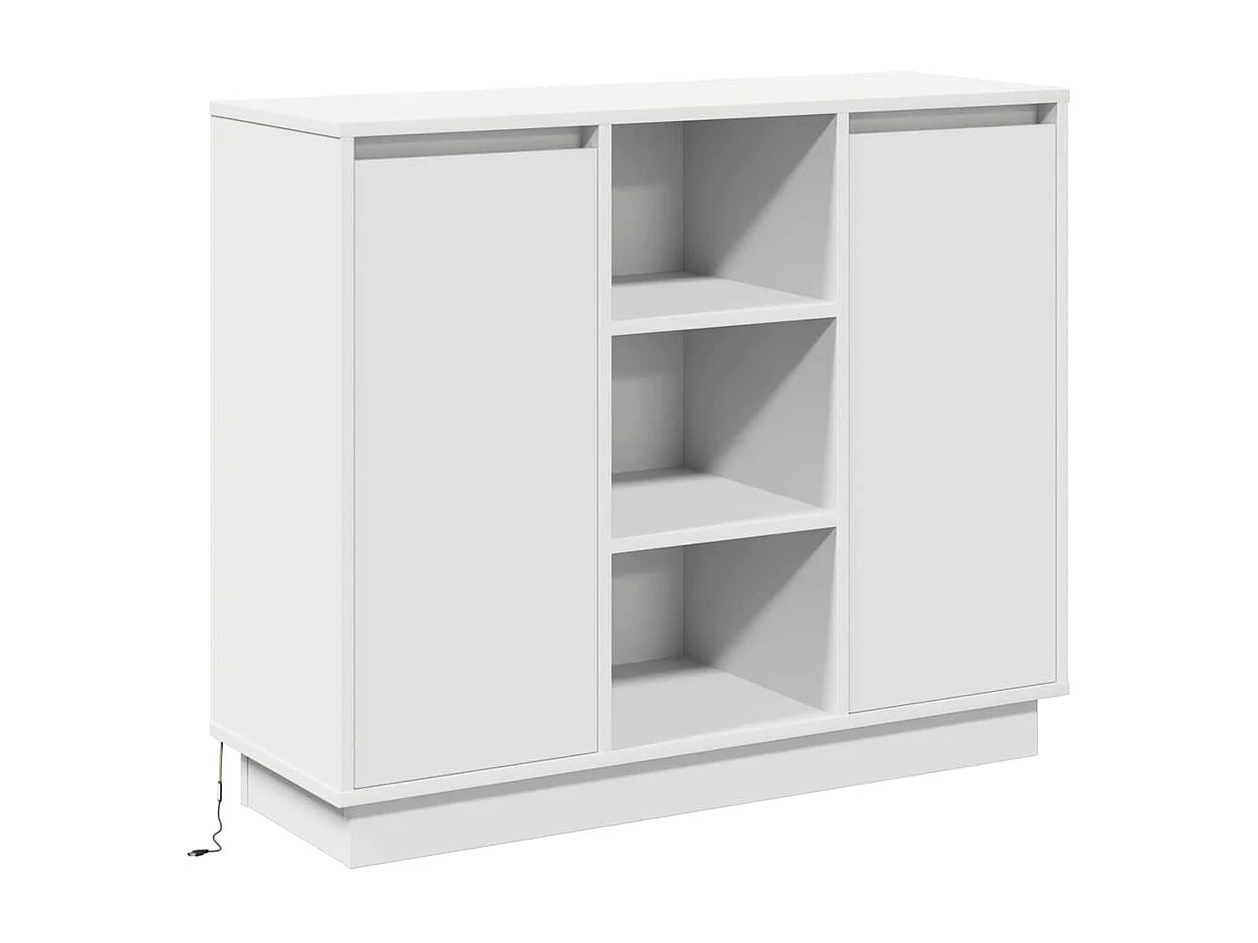 Buffet | Bahut | Meuble de rangement avec LED Blanc 90x32x75 cm Bois d'ingénierie