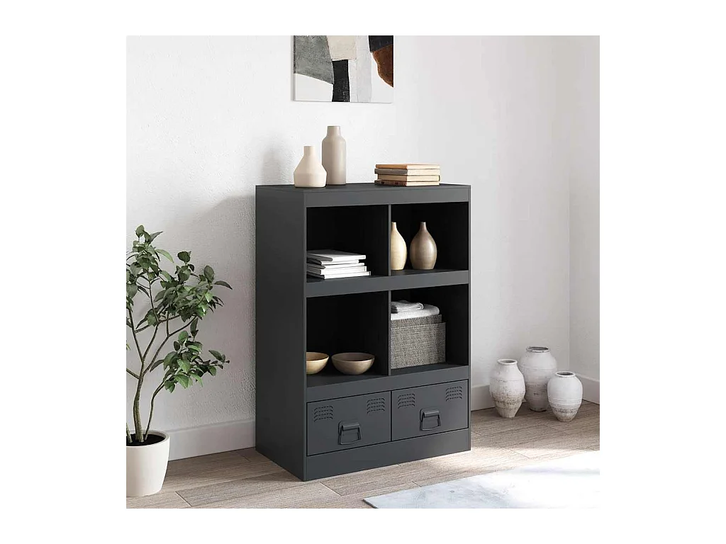 Credenza | Buffet | Armadio Antracite 67x39x95 cm in Acciaio