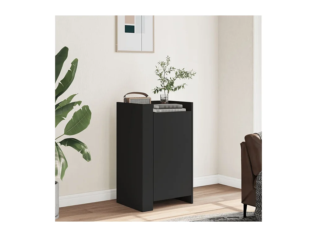 Buffet | Bahut | Meuble de rangement noir 45x35x75 cm bois d’ingénierie