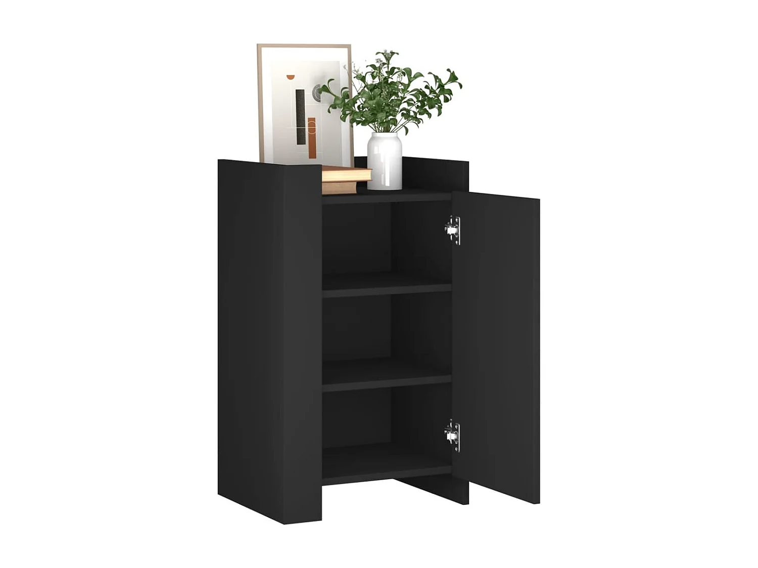 Buffet | Bahut | Meuble de rangement noir 45x35x75 cm bois d’ingénierie