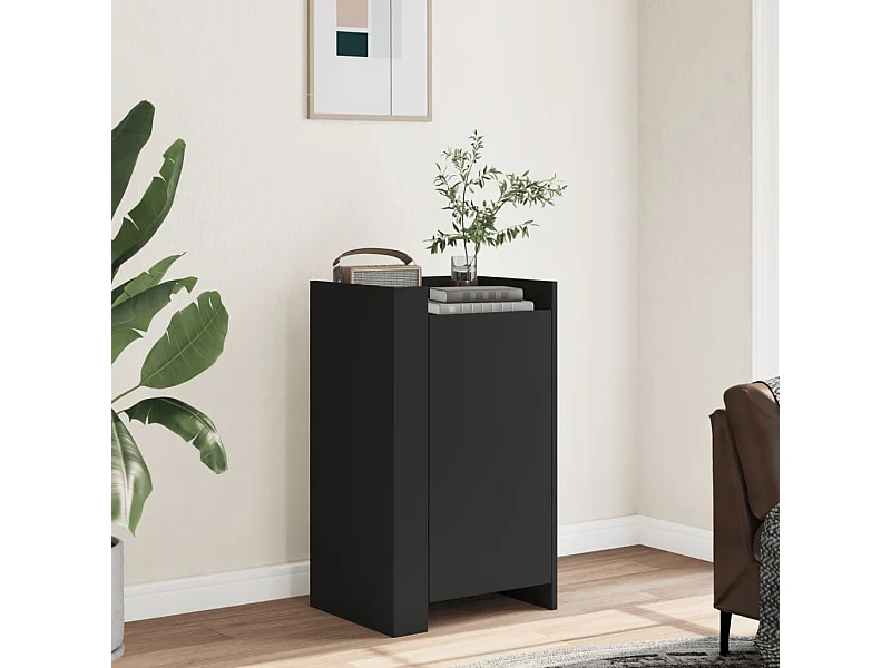 Buffet | Bahut | Meuble de rangement noir 45x35x75 cm bois d’ingénierie