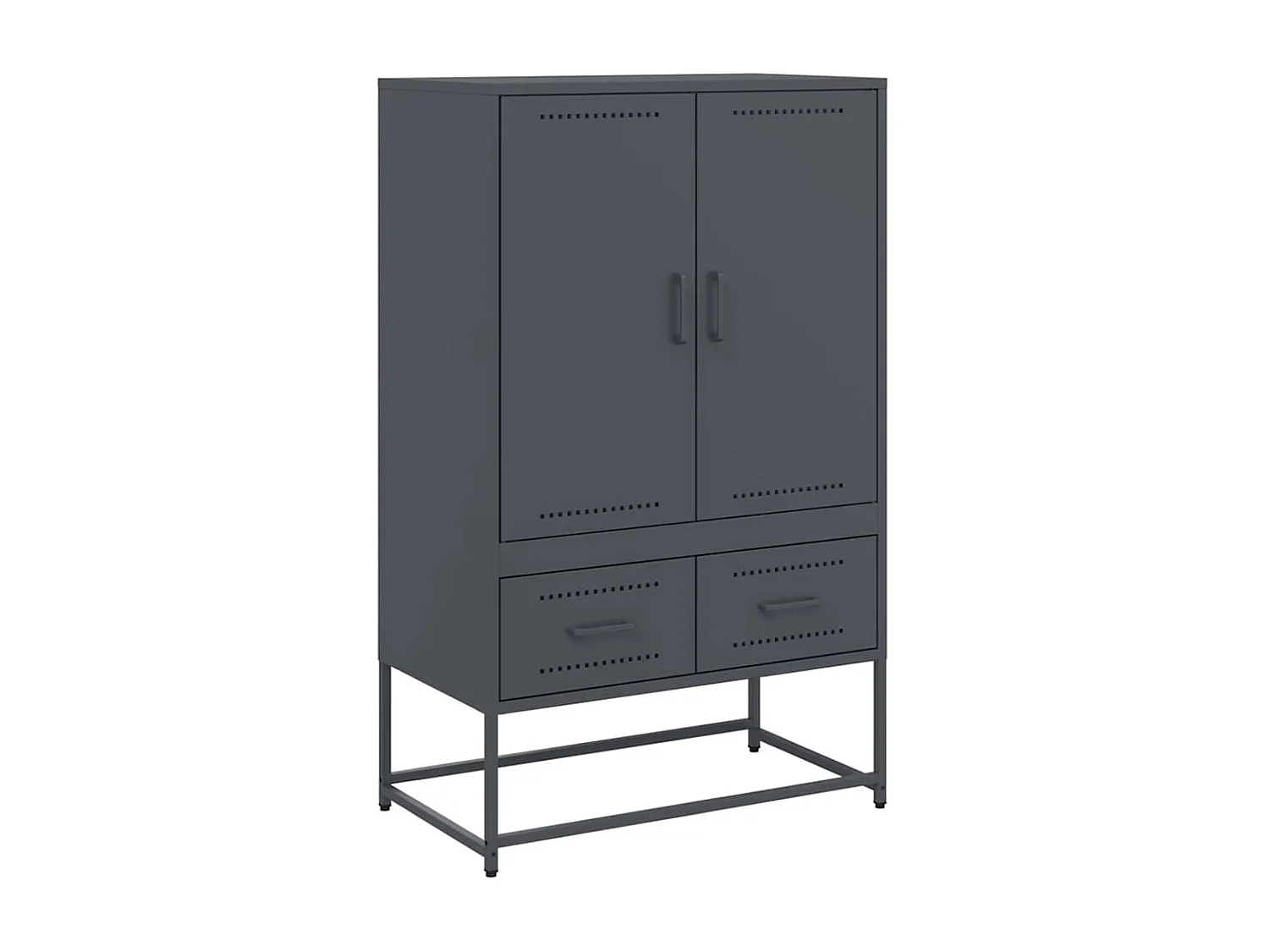 Buffet | Commode à tiroir | Meuble de rangement haut anthracite 68x39x111,5 cm acier
