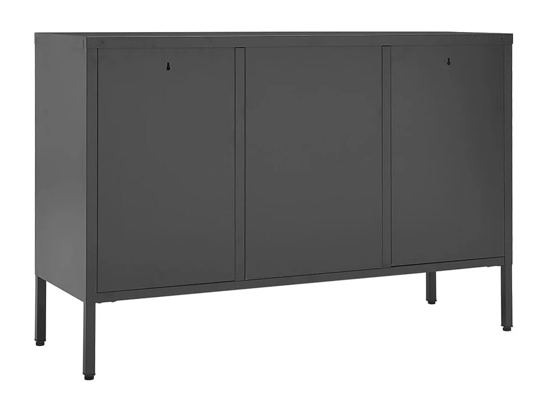 Credenza | Buffet | Armadio Antracite 105x35x70 cm in Acciaio e Vetro Temperato