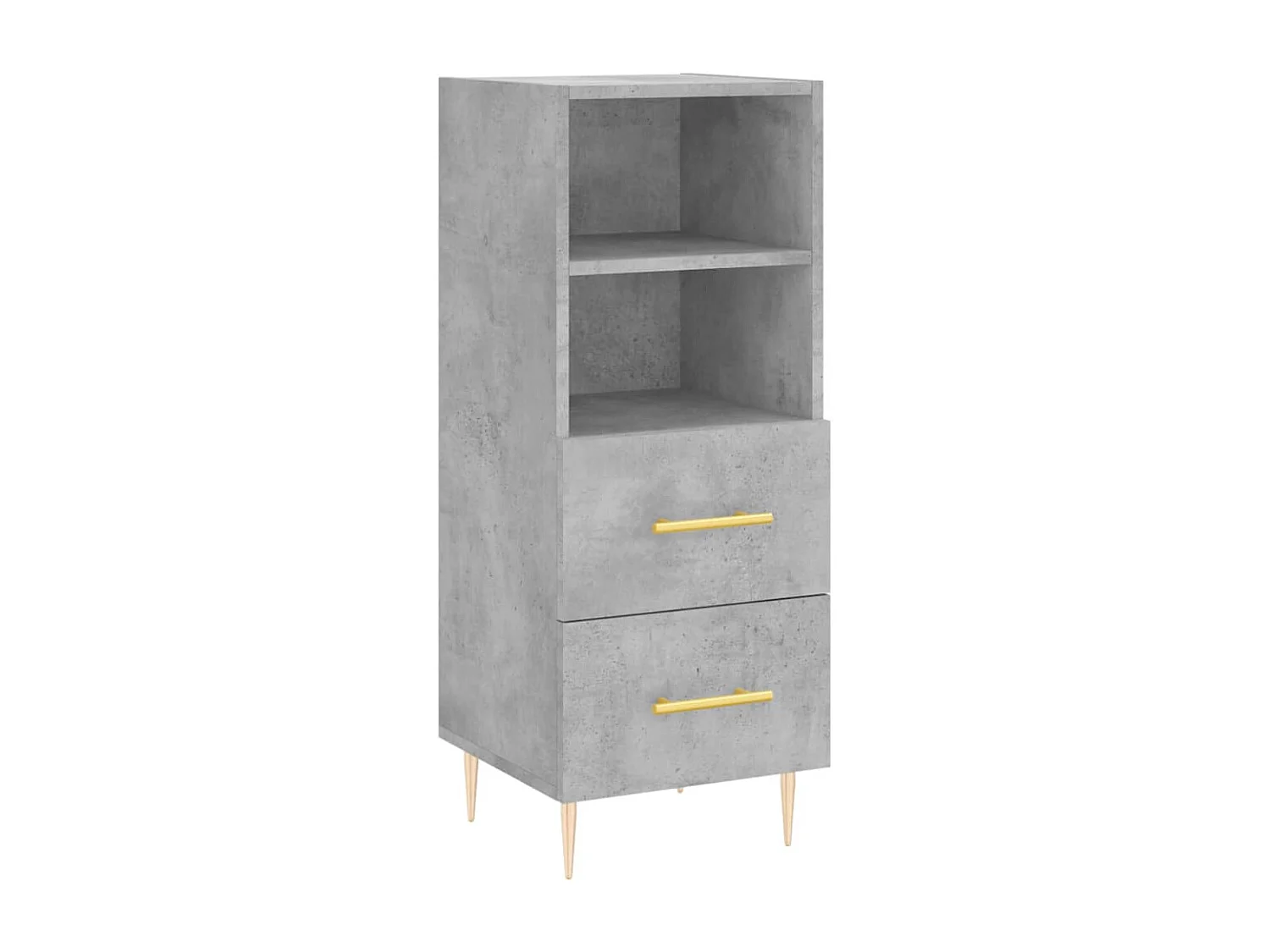 Buffet | Bahut | Meuble de rangement Gris béton 34,5x34x90 cm Bois d'ingénierie