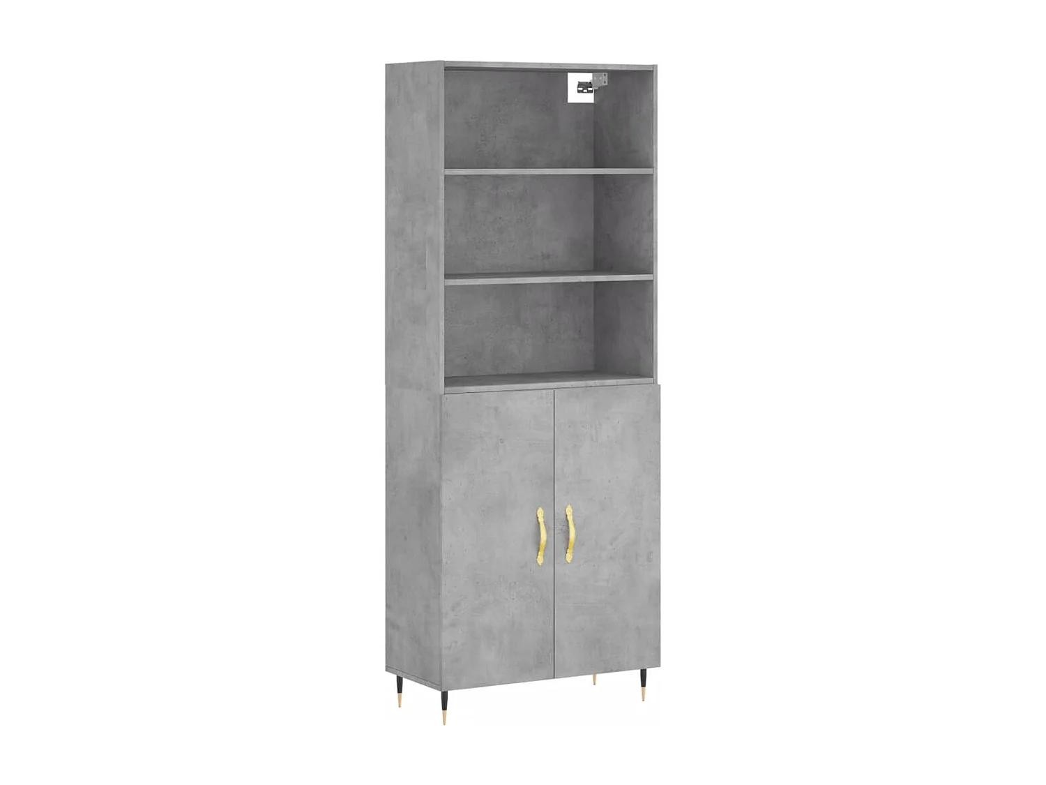 Buffet | Bahut | Meuble de rangement haut Gris béton 69,5x34x180 cm Bois d'ingénierie