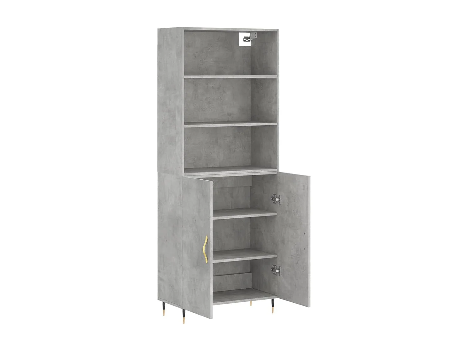 Buffet | Bahut | Meuble de rangement haut Gris béton 69,5x34x180 cm Bois d'ingénierie