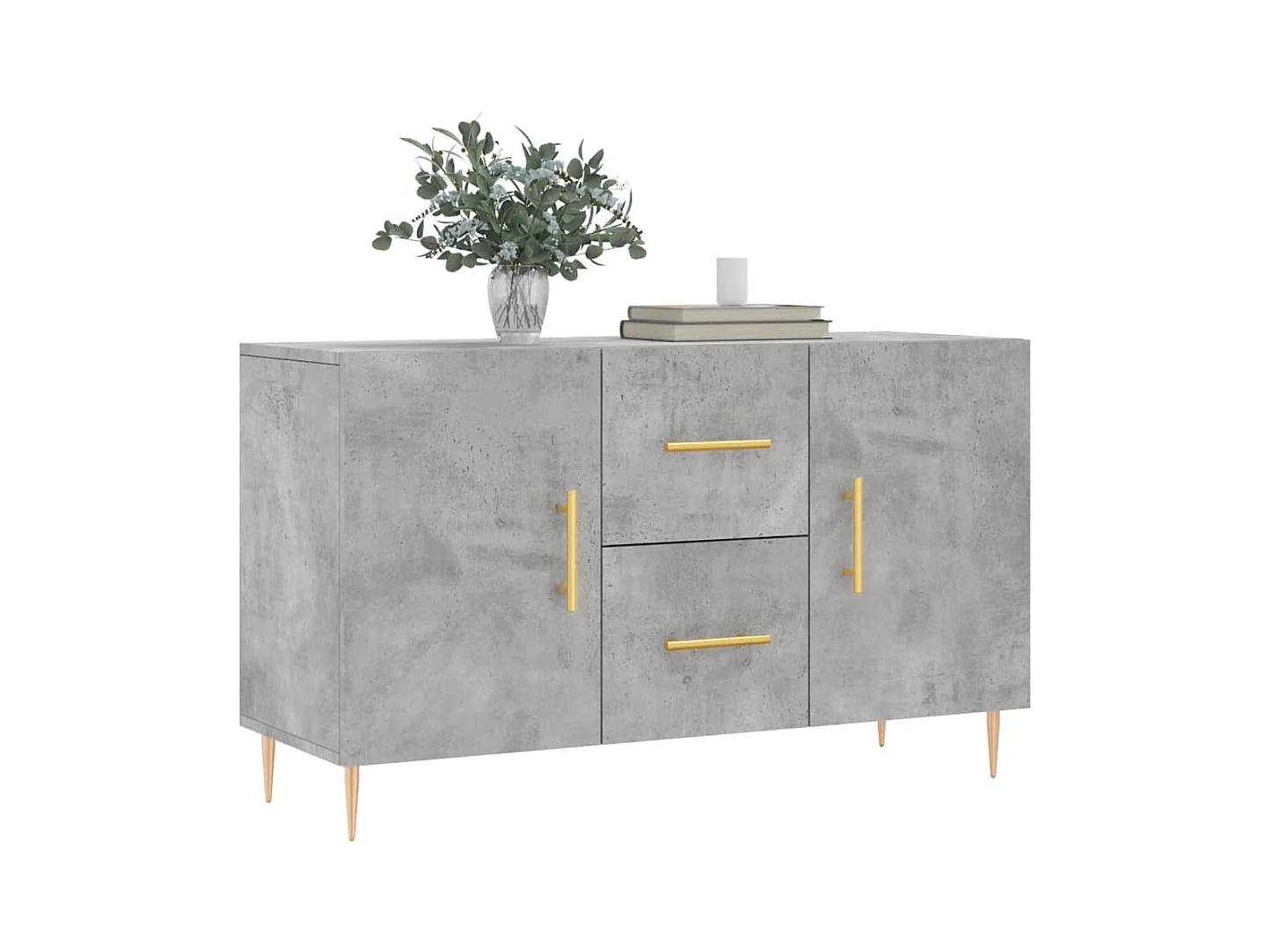 Credenza | Buffet | Armadio Grigio Cemento 100x36x60 cm in Legno Multistrato