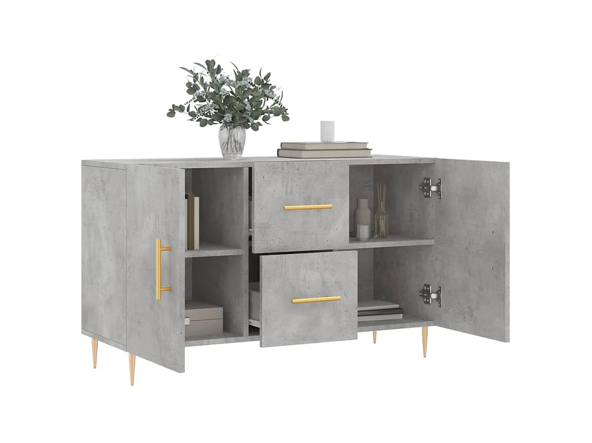 Credenza | Buffet | Armadio Grigio Cemento 100x36x60 cm in Legno Multistrato