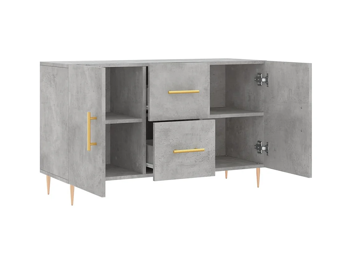 Credenza | Buffet | Armadio Grigio Cemento 100x36x60 cm in Legno Multistrato