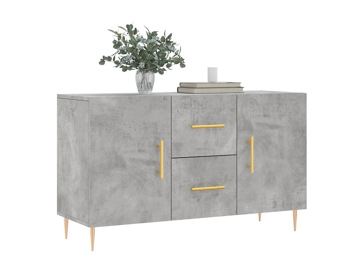 Buffet | Bahut | Meuble de rangement gris béton 100x36x60 cm bois d'ingénierie