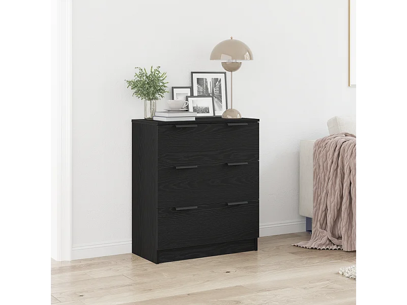 Buffet | Bahut | Meuble de rangement en chêne noir 60x30x70 cm en bois d'ingénierie
