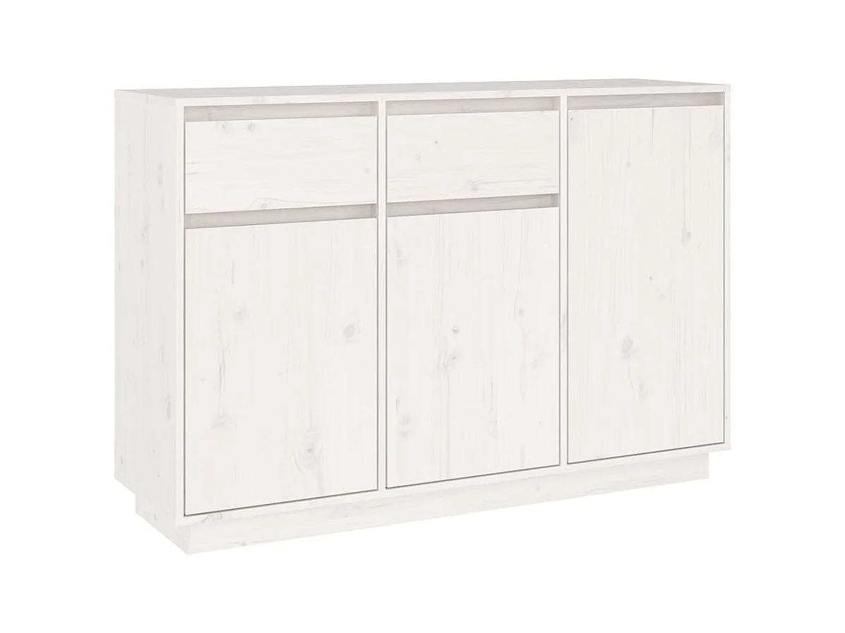 Credenza | Buffet | Armadio Bianca 110x34x75 cm in Legno Massello di Pino