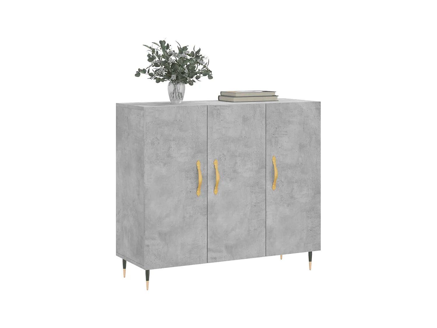 Credenza | Buffet | Armadio Grigio Cemento 90x34x80 cm in Legno Multistrato