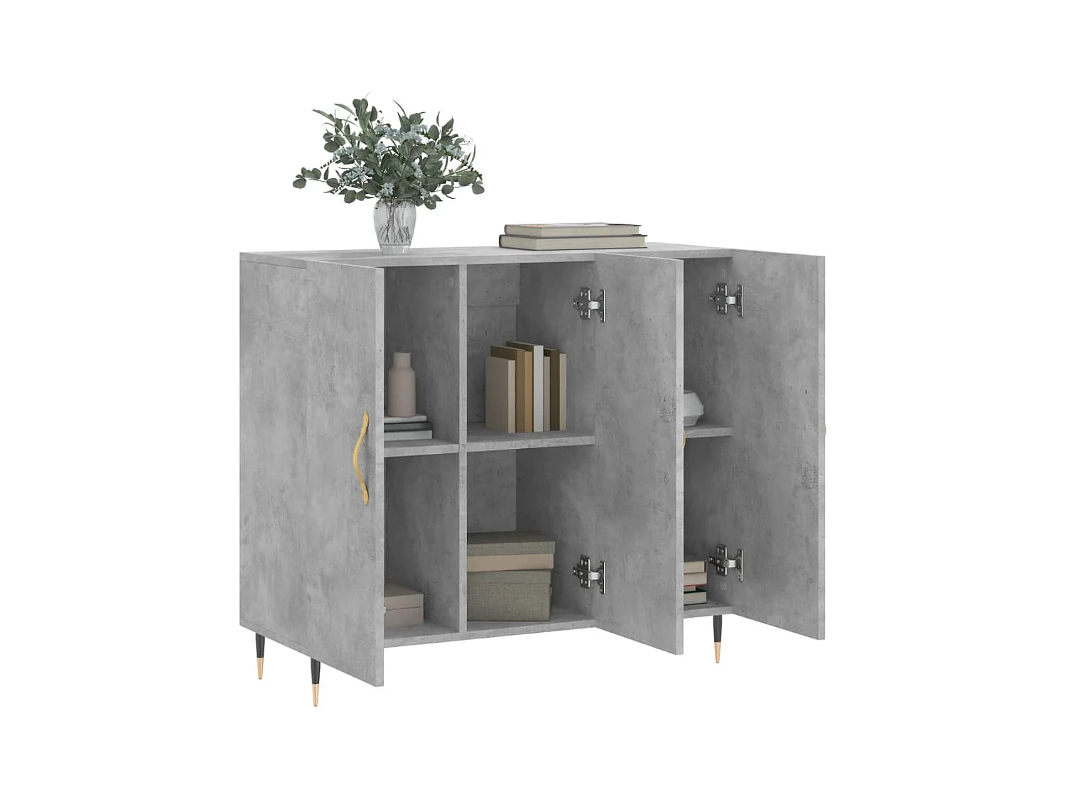 Credenza | Buffet | Armadio Grigio Cemento 90x34x80 cm in Legno Multistrato
