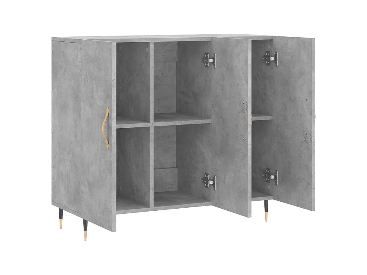 Credenza | Buffet | Armadio Grigio Cemento 90x34x80 cm in Legno Multistrato