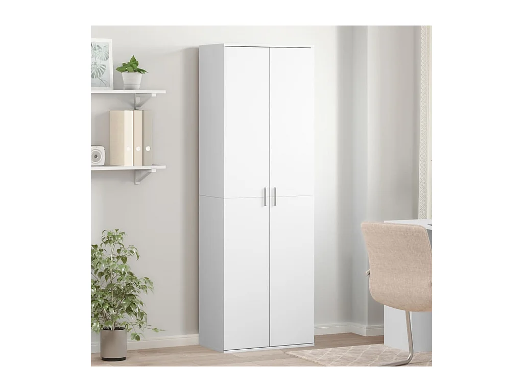 Buffet | Bahut | Meuble de rangement haut blanc 60x35x180 cm bois d’ingénierie