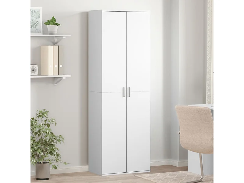 Buffet | Bahut | Meuble de rangement haut blanc 60x35x180 cm bois d’ingénierie