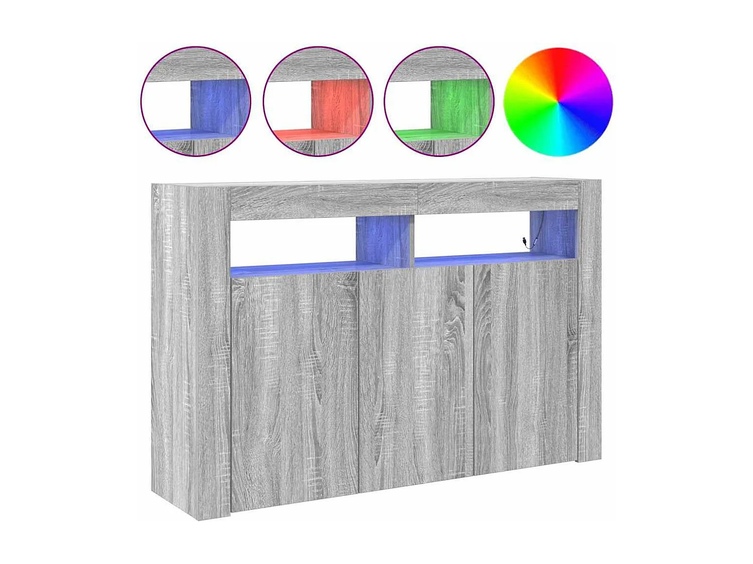 Buffet | Bahut | Meuble de rangement Gris sonoma Bois d'ingénierie 116 x 30 x 75 cm Buffet | Bahut | Meuble de rangement