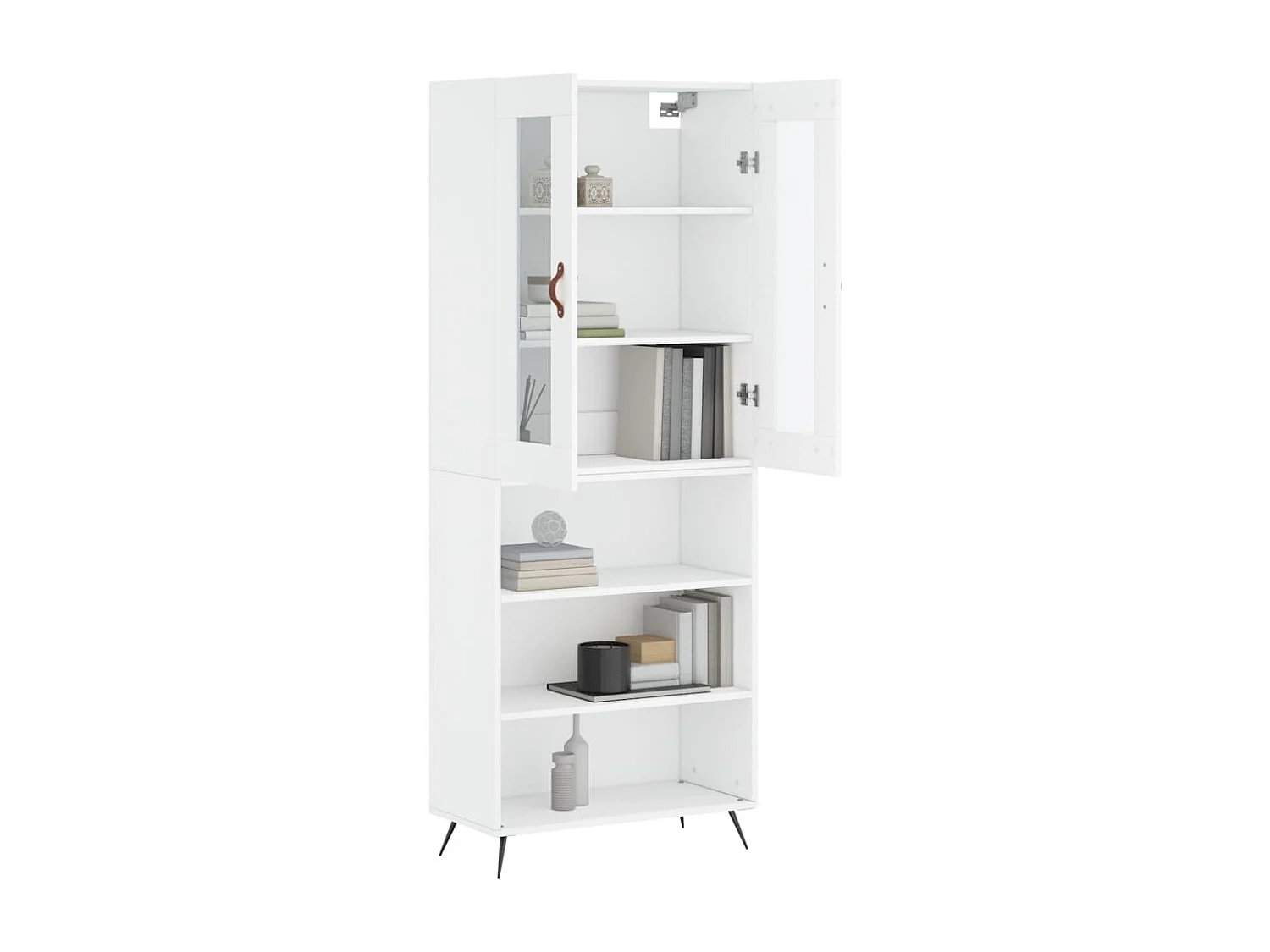 Credenza | Buffet | Armadio Bianca 69,5x34x180 cm in Legno Multistrato